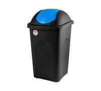 Bidón Basculante Negro Con Tapa Azul 60 Litros Stefanplast