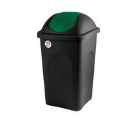 Bidón Basculante Negro Tapa Verde 60 Litros Stefanplast