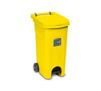 Bidón Con Pedal Y Ruedas Urban Eco Stefanplast, Plástico, Amarillo, 80Lt