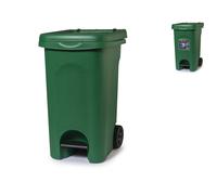 Bidón Con Pedal Y Ruedas Urban Eco Stefanplast, Plástico, Verde, 60Lt