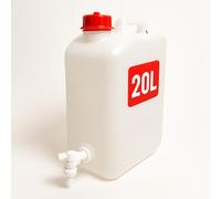 Bidón de Agua con Grifo, Tapón y Agarre Fácil | Depósito Agua Potable Apto Uso Alimentario | Garrafa Plástico HPDE Resistente | Ideal para Camping, Camper, Furgoneta y Casa (20 litros)