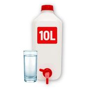 Bidón de Agua con Grifo, Tapón y Agarre Fácil | Depósito Agua Potable Apto Uso Alimentario | Garrafa Plástico HPDE Resistente | Ideal para Camping, Camper, Furgoneta y Casa (10 litros)