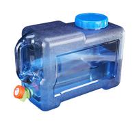 Bidón de agua con grifo y asas, cubo portátil de 12 l para acampar, contenedor con tapa para viajes al aire libre