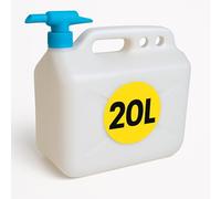 Bidón de Agua con Grifo y Tapón | Depósito Agua Potable Apto Uso Alimentario | Garrafa Plástico HPDE Resistente | Ideal para Camping, Camper, Furgoneta y Casa (20 litros)