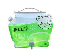 Bidón de agua de 2,1 galones con cierre extraíble, reutilizable y vacío, para almacenamiento de agua de camping (verde, A)