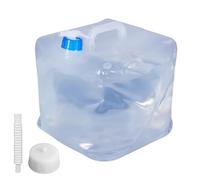 Bidón de agua plegable de 15 litros: depósito de agua plegable LEKEFETO sin BPA, contenedor de almacenamiento de agua, botella de agua con grifo asa para camping, senderismo y preparación para