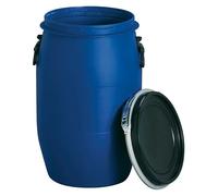 Bidón de boca ancha Macedaro Hermético (60 l, Azul, Con tapa)
