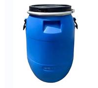 Bidón de Plástico HDPE Azul, con Junta de Sellado Hermética; Barril de Transporte con Tapa de Anillo de Cierre, ideal para el Almacenamiento de Agua, Líquidos, Productos Químicos(50L)