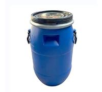 Bidón de Plástico HDPE Azul, con Junta de Sellado Hermética; Barril de Transporte con Tapa de Anillo de Cierre, ideal para el Almacenamiento de Agua, Líquidos, Productos Químicos(30L)