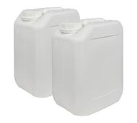 Bidón Garrafa Plástico 5 litros Blanco apilable. Apta para uso alimentario. Homologación para transporte. (2 Unidades).