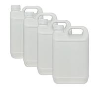 Bidón Garrafa Plástico 5 litros Blanco boca 4 cm. Homologado para transporte. (4 Unidades)