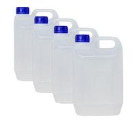 Bidón Garrafa Plástico 5 litros Traslúcida boca 4 cm. Homologado para transporte. (4 Unidades)