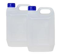 Bidón Garrafa Plástico 5 litros Traslúcido boca 4 cm. Homologado para transporte. (2 Unidades)