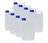 Bidón Garrafa Plástico 5 litros Traslúcido boca 4 cm. Homologado para transporte. (8 Unidades)