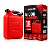 Bidon Gasolina 10L con Boquilla y Medidor Homologado, Garrafa Gasolina 10L Homologada Pack de 1 - Bidón Combustible Plástico con Visor de Nivel - Bidones para Gasolina y Gasoil Homologados