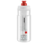 Elite Jet 550ml Transparente Logo Rojo - Botella biodegradable ciclismo - Ligera compacta 80g - Alto flujo sin BPA