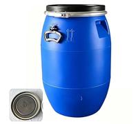 Bidón Plástico Azul, Barriles De Envío Con Tapa Y Anillo, Diseño Hermético Y Control, Bidón De Agua Para Transporte Exterior, Contenedor Industrial Hermético(100l)