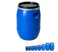 Bidón Plástico Con Tapa, Gran Barril Azul, Barril De Boca Ancha Con Tapa Y Anillo, Bidón De Agua Para Envío, Uso Industrial Y Recolección De Agua Lluvia(100l)