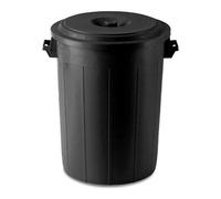 Bidón Stefanplast Con Tapa, Modelo 25080+25980, Color Negro, Para E