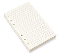 Bidponds Papel de recambio A6, papel rayado con 6 agujeros para carpeta personal A6 Filofax, hojas sueltas rayadas de 8 mm, 80 hojas/160 páginas a rayas, 4.1 x 6.6 pulgadas, beige (1)