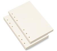 Bidponds Papel en blanco A6, papel de repuesto A6, papel de hojas sueltas con 6 agujeros para planificador personal A6 Filofax, 80 hojas/160 páginas en blanco, 4.1 x 6.6 pulgadas, beige (2)