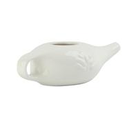 Biebri Jarra NetiPot de Cerámica 250 ml - Limpieza Nasal Profunda y Natural, Alivio Alergias y Sinusitis, Higiene Nasal Segura y Duradera, Blanco, Fácil de Usar