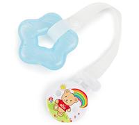 Bieco 11000692 - Anillo de dentición refrescante con clip de fijación, anillo de dentición con función de enfriamiento como ayuda de dientes calmante para bebés y niños pequeños a partir de 3 meses,