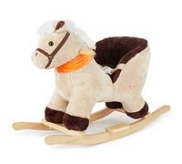 Bieco 74000422 - Balancín de Peluche para niños a Partir de 9 Meses, con Estructura de Madera, cinturón de Seguridad y Respaldo, diseño de Caballo, Color marrón