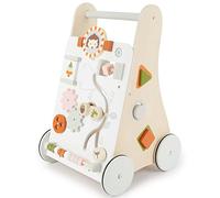 Bieco Andador de madera | a partir de 1 año | Ayuda multifuncional para bebés para promover la motricidad | Ayuda para bebés con neumáticos de goma | Activity andador para bebés