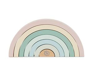Bieco arco iris para bebé pastel | juego de ranuras Montessori | juguete apilable a partir de 0 meses