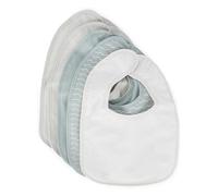 BIECO Baberos Blancos Impermeables de Algodon para Bebe 5x | Baberos Rizo Pechitos Velcro para Recien Nacido 0 Meses