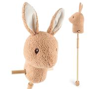 Bieco Caballito de juguete para niños Conejo Fino | Caballito de madera para niños | Caballito de juguete con ruedas | Caballo de madera con palo | Caballitos de madera bonitos para niños | Caballito