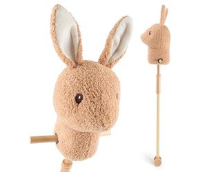 Bieco Caballito de juguete para niños Conejo Fino | Caballito de madera para niños | Caballito de juguete con ruedas | Caballo de madera con palo | Caballitos de madera bonitos para niños | Caballito