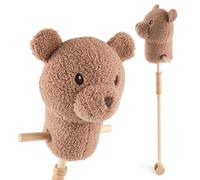 Bieco Caballito de juguete para niños Oso Mika | Caballo de pasatiempo Caballos | Caballito de juguete Roles | Animal de juguete de madera Caballo Bastón | Caballos de bastón Hermosas caballetes para