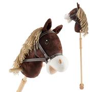 Bieco Caballo de palo para niños Coco | Hobby Horse Caballos | Caballo de palo con ruedas | Caballo de palo de madera con palo | Caballos de palo Hermosos caballos de palo para niños Caballo de palo