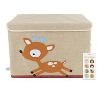 Bieco Caja de almacenamiento plegable con tapa, 65 litros, aprox. 36x36x51 cm, para niños, incluye