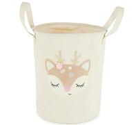 Bieco Cesto para la colada de bebé, ciervo, gran cesta de almacenamiento para niños, algodón e impermeable