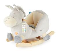 Bieco Columpio de peluche, burro y fips, 60 cm, mecedora infantil con cinturón de seguridad, columpio para bebés, balancín para bebés a partir de 9 meses, madera