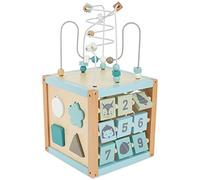 Bieco Cubo de motor XXL Scandi-Chic | Juguete de motricidad a partir de 1 año | Centro de actividad para bebés de 1 año | lazo de madera para bebés a partir de 1 año