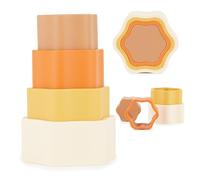 Bieco Cubos Apilables Bebe de Silicona Chocolate Bliss | Vasos Apilables Bebe 1 Año Juguetes Sensoriales Bebes Juegos para Niños de 1 Años Regalo Bebe Niña Juegos Bebe 1 Año Juguete Montessori Bebe