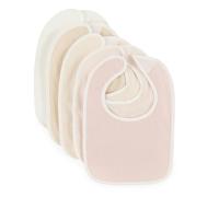 Bieco Ella - Juego de 5 baberos impermeables de rizo con cierre de velcro para recién nacidos y bebés, color rosa