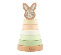 Bieco Hase Fine Torre de Apilar Bebé de Madera FSC® 19 cm Juego de Encaje a partir de 1 año 7 piezas Green Mix 10 x 10 x 18,5 cm