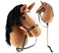BIECO Hobby Horse Caballo de Palo Zorro - Talla M, con Brida | Palo y Cola extraíbles, para Salto de obstáculos, Doma y Juego | Caballos Hobby Horse