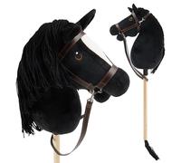 BIECO Hobby Horse Rappe Caballo de Palo - Talla M, con Brida | Palo y Cola extraíbles, para Salto, Doma y Juegos | Caballos Hobby Horse