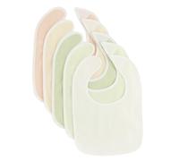 Bieco Juego de 5 baberos de algodón para bebé, impermeables, cierre de velcro, color verde, Fine, Talla única