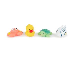 Bieco Juguetes de baño para bebé | Set de 4 Juguetes acuáticos para bañera | la bañera a Partir 1 año | Animales Coloridos bebés | Baby Bath Toys