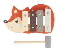Bieco Mini Xilófono Bebé Zorro - Juguete Bebé Zorro, Xilófono - Metalófono para Niños +1 Año - Juguete Animales del Bosque - Madera