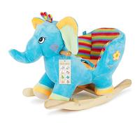 BIECO Peluche Animal Mecedora Elefante | Mecedora Infantil con cinturón Seguridad | Mecedora bebé | Mecedora niño pequeño | Mecedora Animal habitación bebé | Mecedora bebé 9 Meses Caballito balancín