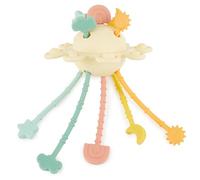 BIECO Silicona Activity Planet Banana | Montessori Juguete Bebé 1 año | OVNI Juguete de motricidad para bebés | Cuerda de tracción de Silicona Juguete a Partir de 1 | Montessori Juguete de Silicona