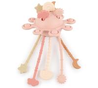 Bieco Silicona Activity Planet Dreamy Rose | Juguete UFO Montessori para bebé de silicona | Juguete de silicona con cuerda de tracción a partir de 1 | Montessori Baby